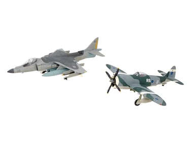 AV 8B HARRIER II PLUS AND A P 47 THUNDERBOLT MODELS
