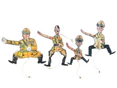 WW2 ANTI NAZI PROPAGANDA JOINTED CARDBOARD CARICATURES