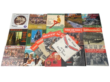 COLLECTION OF 21 WWII NAZI GERMAN LP MUSIC RECORDS