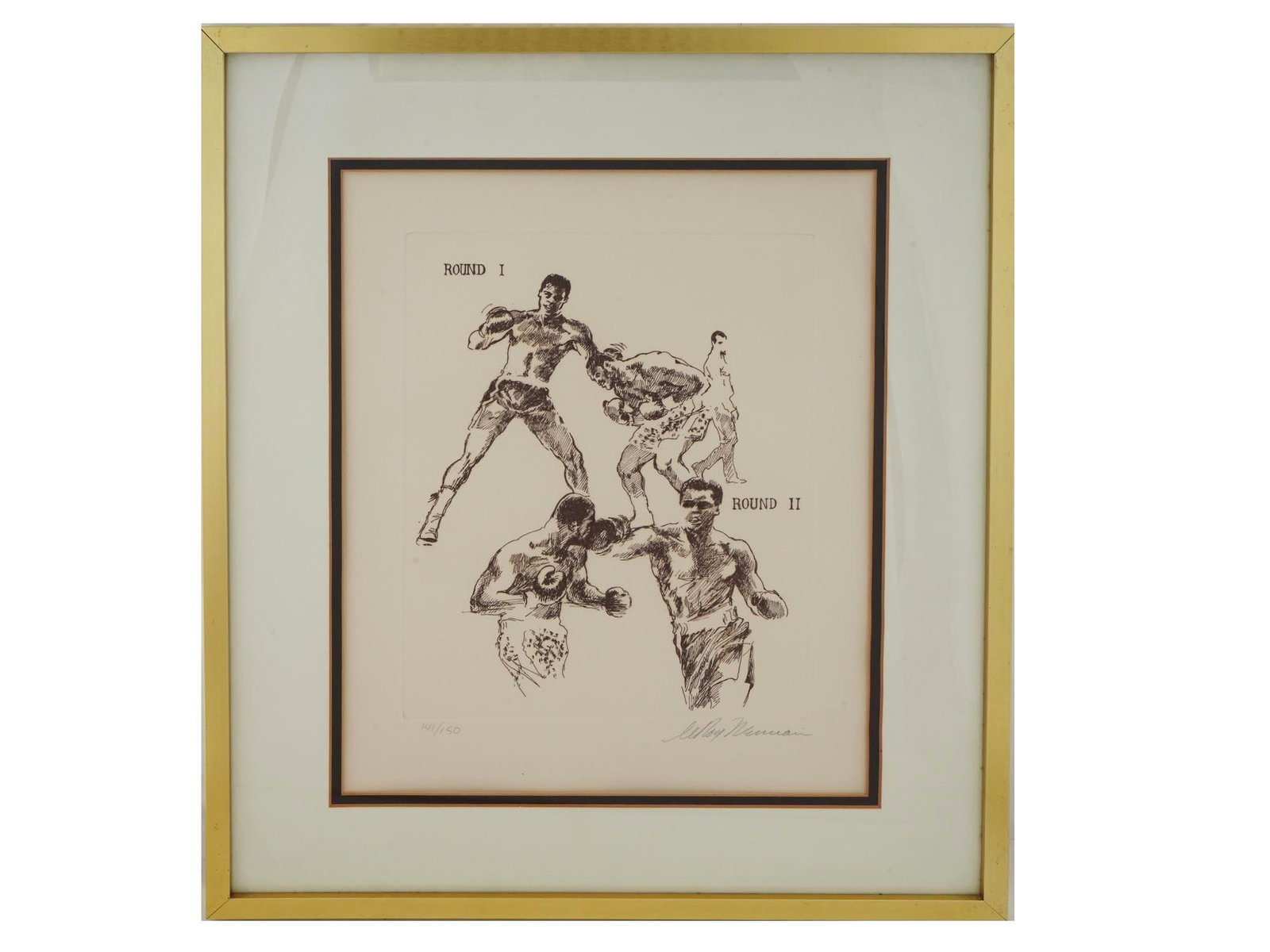 LTD MUHAMMAD ALI FRAZIER ETCHING BY LEROY NEIMAN (1 of 4)
