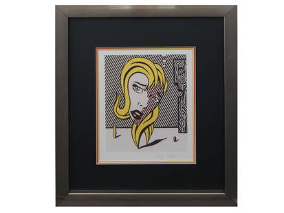 ROY LICHTENSTEIN BLONDE COLOR LITHOGRAPH 1978 SIGNED: Roy Lichtenstein, American, 1923 to 1997, a color lithograph on paper. The artwork is titled Blonde from the Surrealist Series, 1978. Signed in pencil, lower right. Matted and framed. Roy Fox