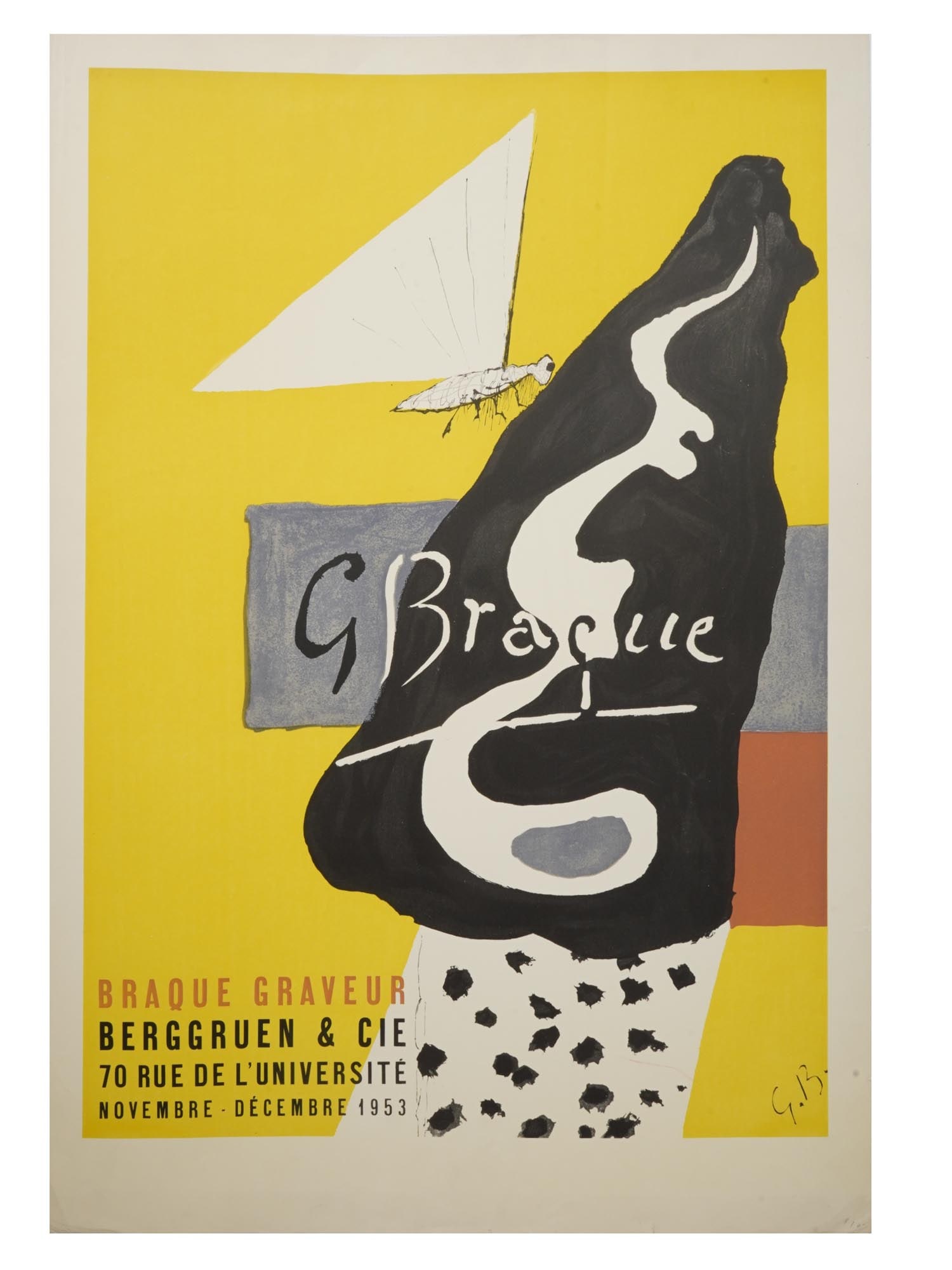 VTG FRENCH GEORGES BRAQUES EXHIBITION POSTER PRINT (1 of 4)