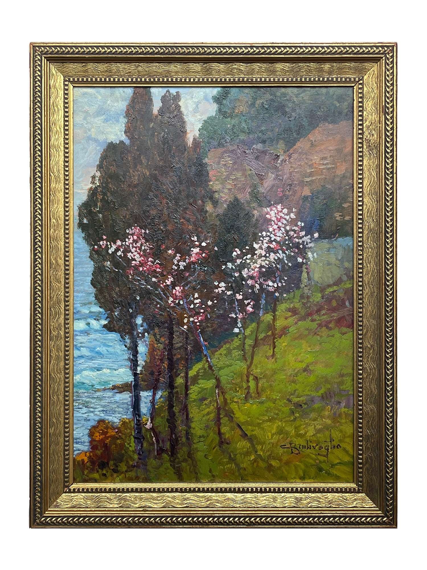 CESARE BENTIVOGLIO ITALIAN LANDSCAPE OIL PAINTING (1 of 4)