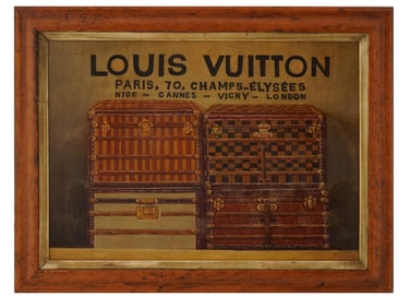 VTG LOUIS VUITTON TRUNK COMMERCIAL OIL PAINTING