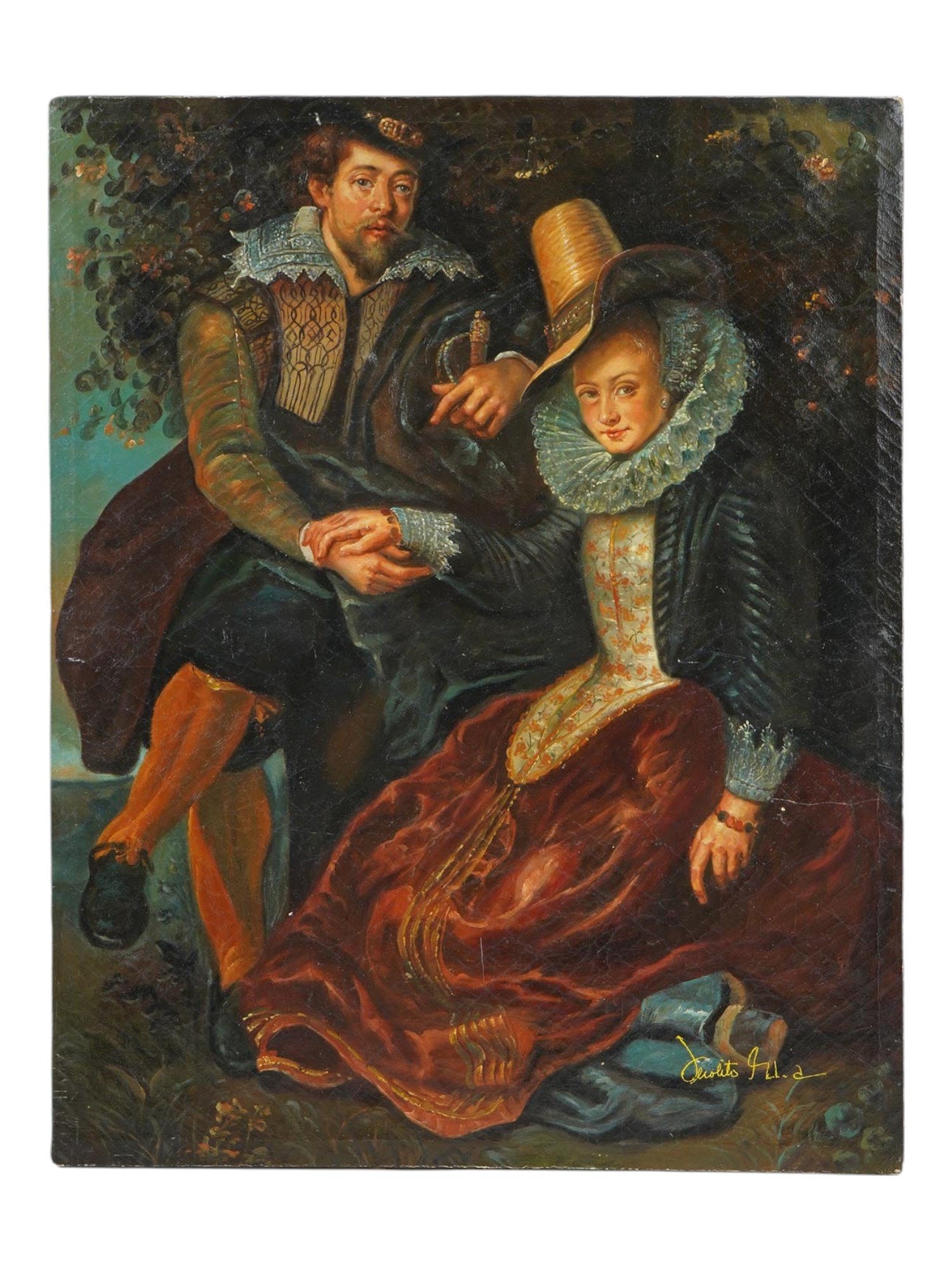 PORTRAIT OIL PAINTING AFTER PETER PAUL RUBENS SIGNED (1 of 6)