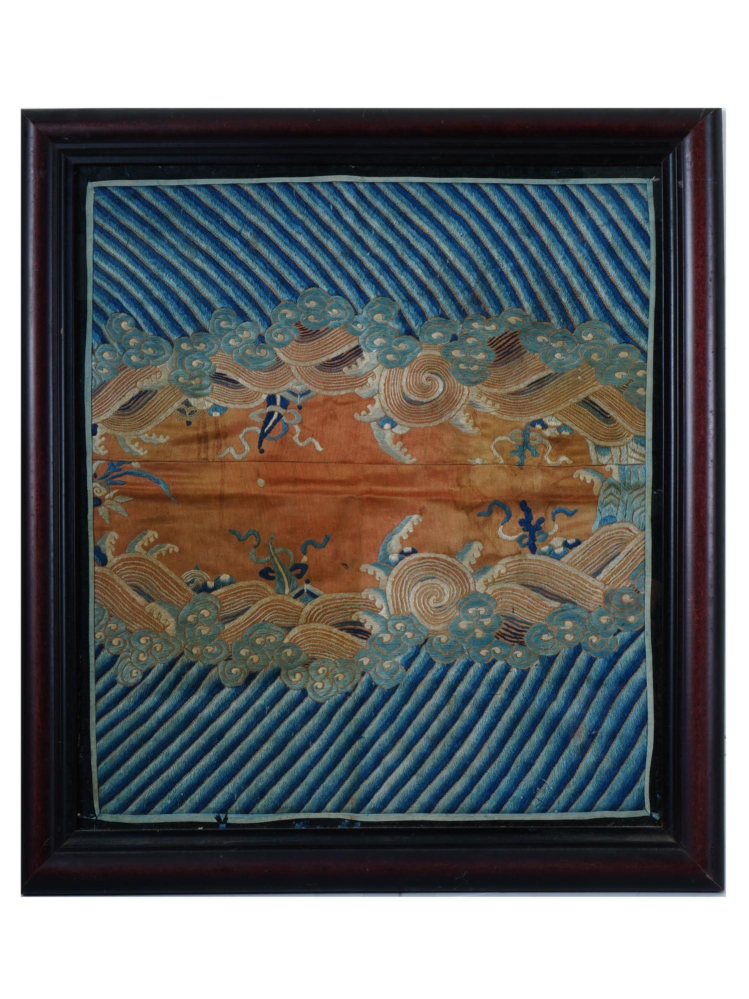 CHINESE HAND EMBROIDERED ON TEXTILE PANEL ARTWORK (1 of 3)