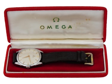 VINTAGE OMEGA STAINLESS STEEL MANUAL WIND WRISTWATCH