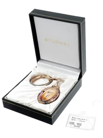 BULGARI BVLGARI STERLING SILVER LUCKY 7 KEYCHAIN IOB