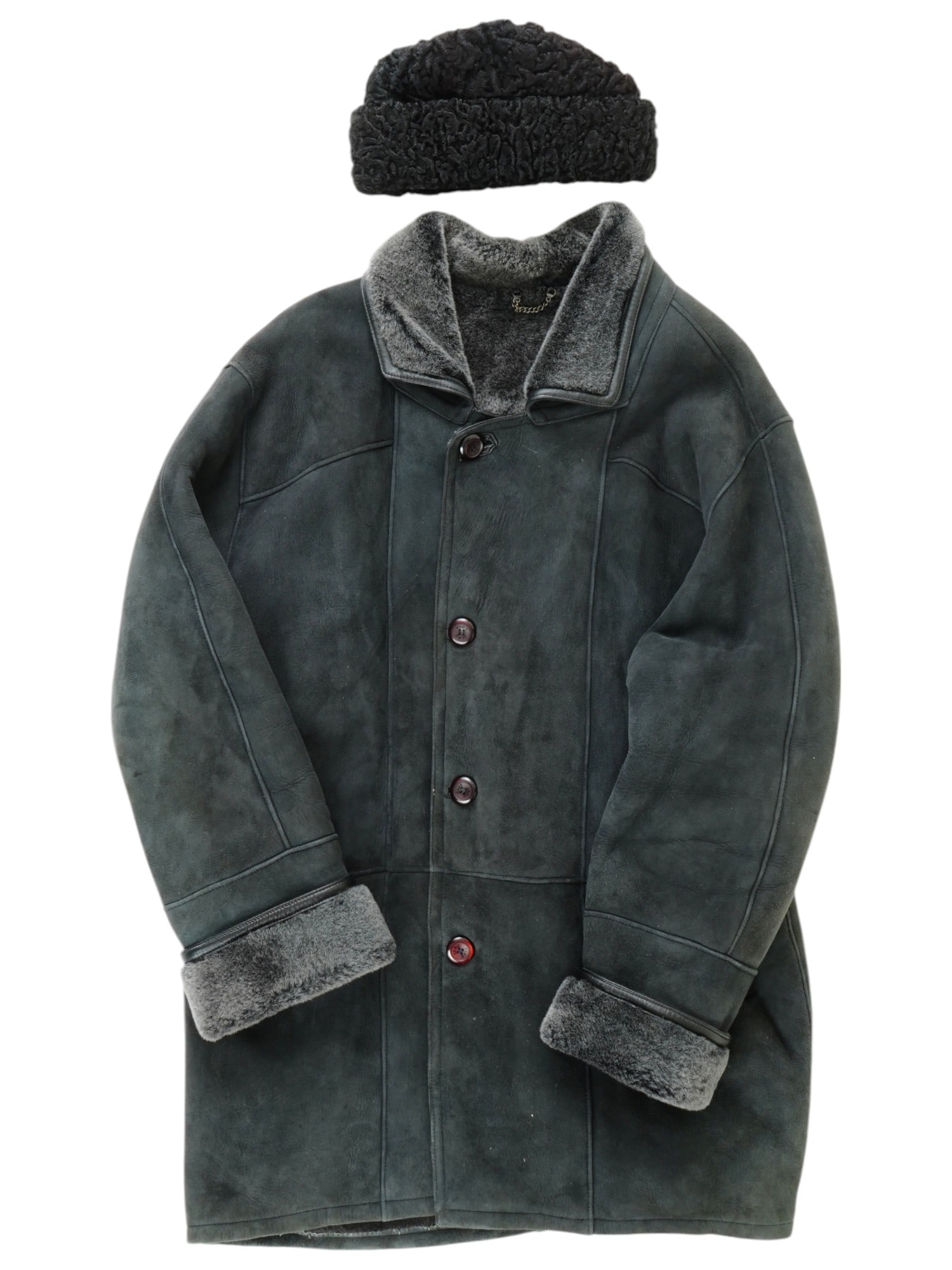 SPANISH ZERO PLUS NATURAL SHEEPSKIN COAT KARAKUL HAT (1 of 7)