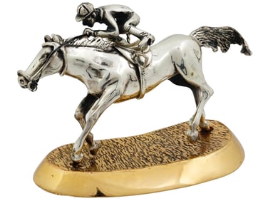 VTG ITALIAN EQUESTRIAN STERLING SILVER SCULPTURE