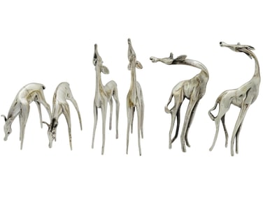 VTG STERLING SILVER SCULPTURES OF ANTELOPES ART DECO