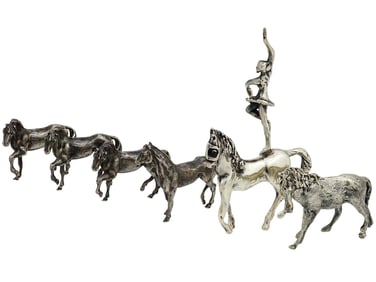 VINTAGE 925 STERLING SILVER SCULPTURES OF HORSES