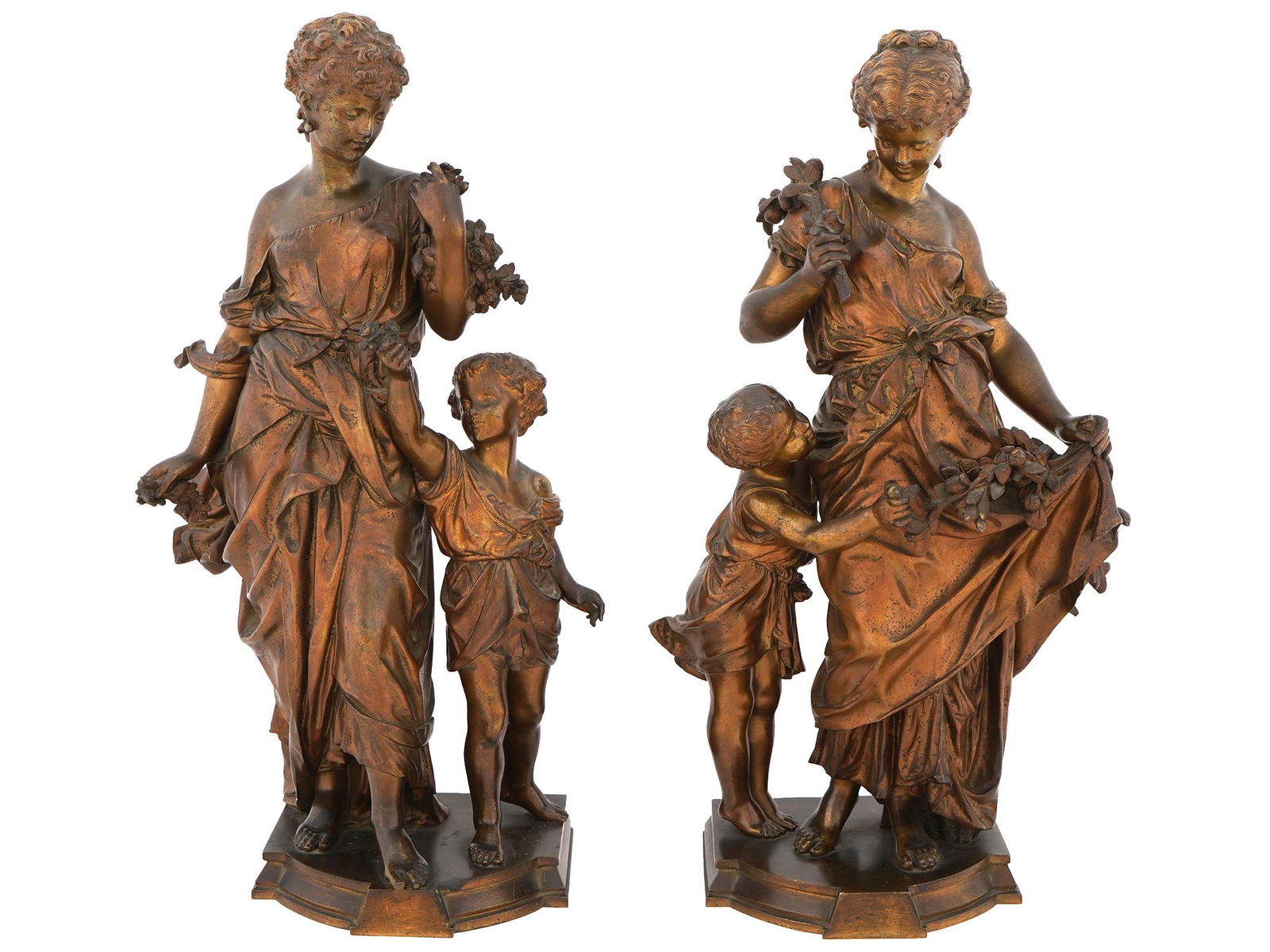 AFTER AUGUSTE MOREAU FRENCH CAST BRONZE SCULPTURES (1 of 5)