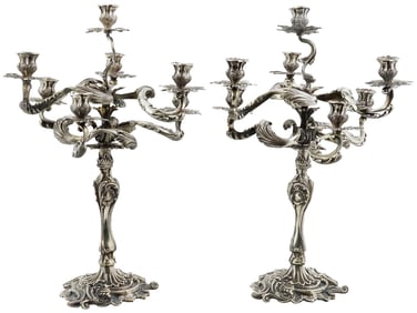 FASOLI ITALIAN SILVER CANDELABRA LATE 19TH EARLY 20TH C