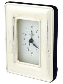 ITALIAN DEL CONTE QUARTZ STERLING SILVER TABLE CLOCK