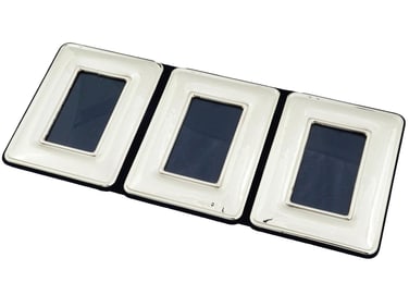 VINTAGE ITALIAN DEL CONTE TRIPLE SILVER PICTURE FRAME