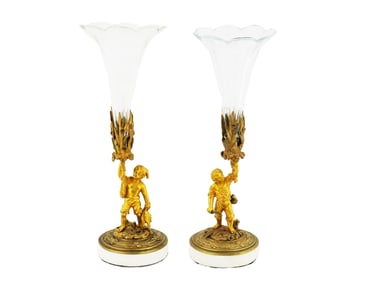 PAIR OF ANTIQUE 19TH C FRENCH WINE BRONZE GLASSES