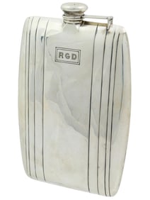 ART DECO STYLE WATROUS FOR INTERNATIONAL SILVER FLASK