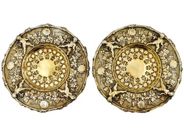 PAIR OF ANTIQUE ENGLISH STERLING SILVER CENTERPIECES