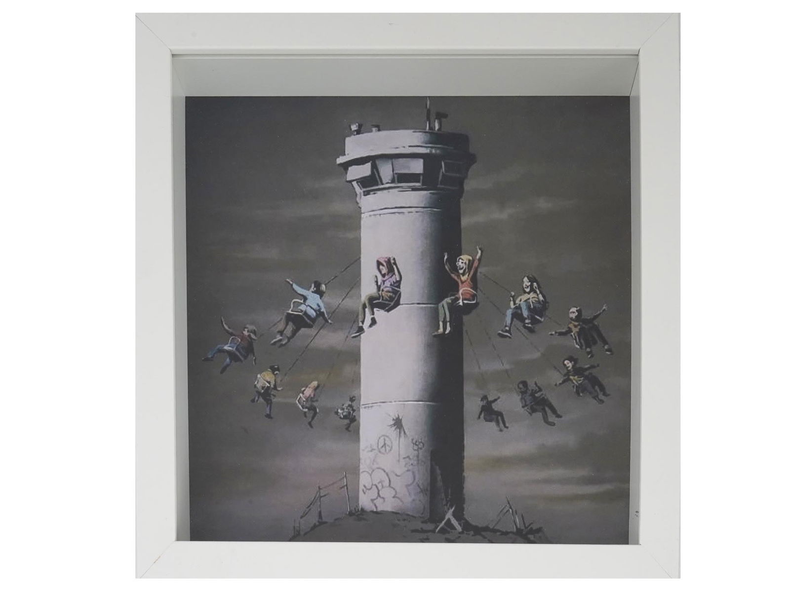 AFTER BANKSY PALESTINIAN CAROUSEL COLOR PRINT FRAMED (1 of 3)