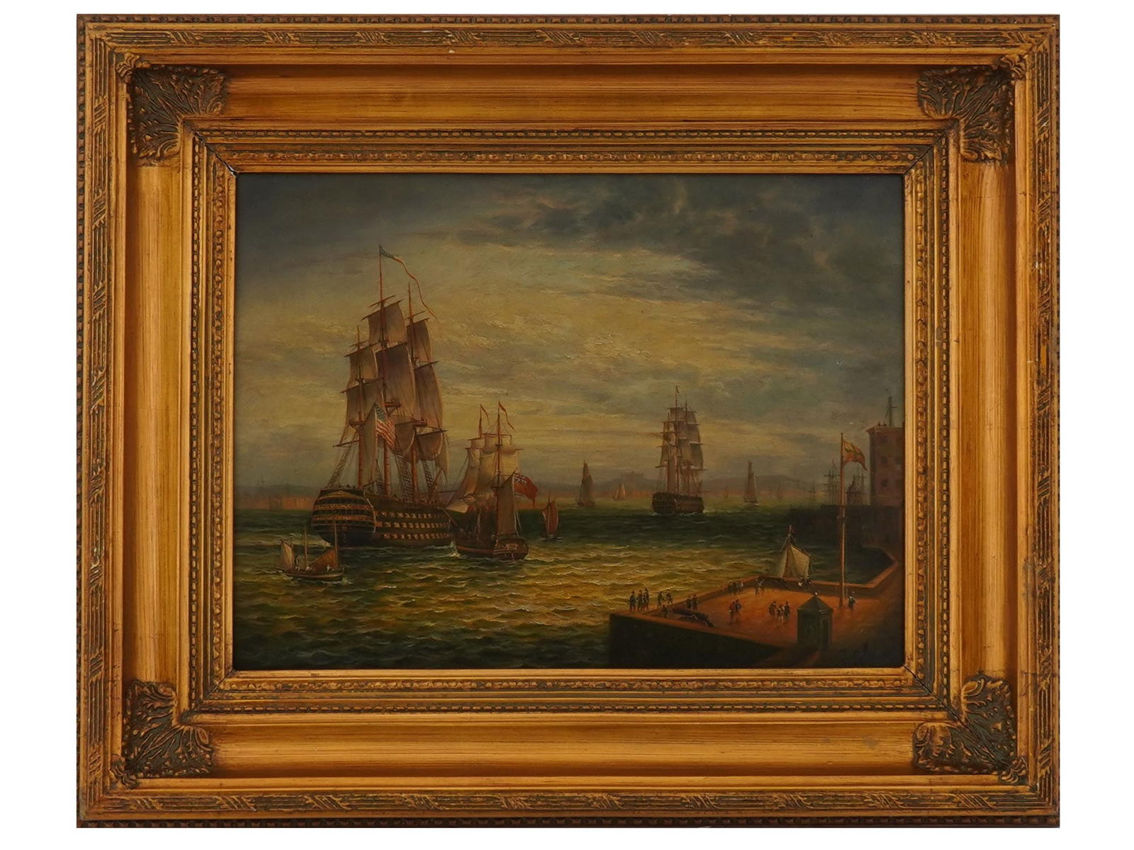 JOSEPH CLARK ENGLISH MARINE SCENE PAINTING SEASCAPE (1 of 4)