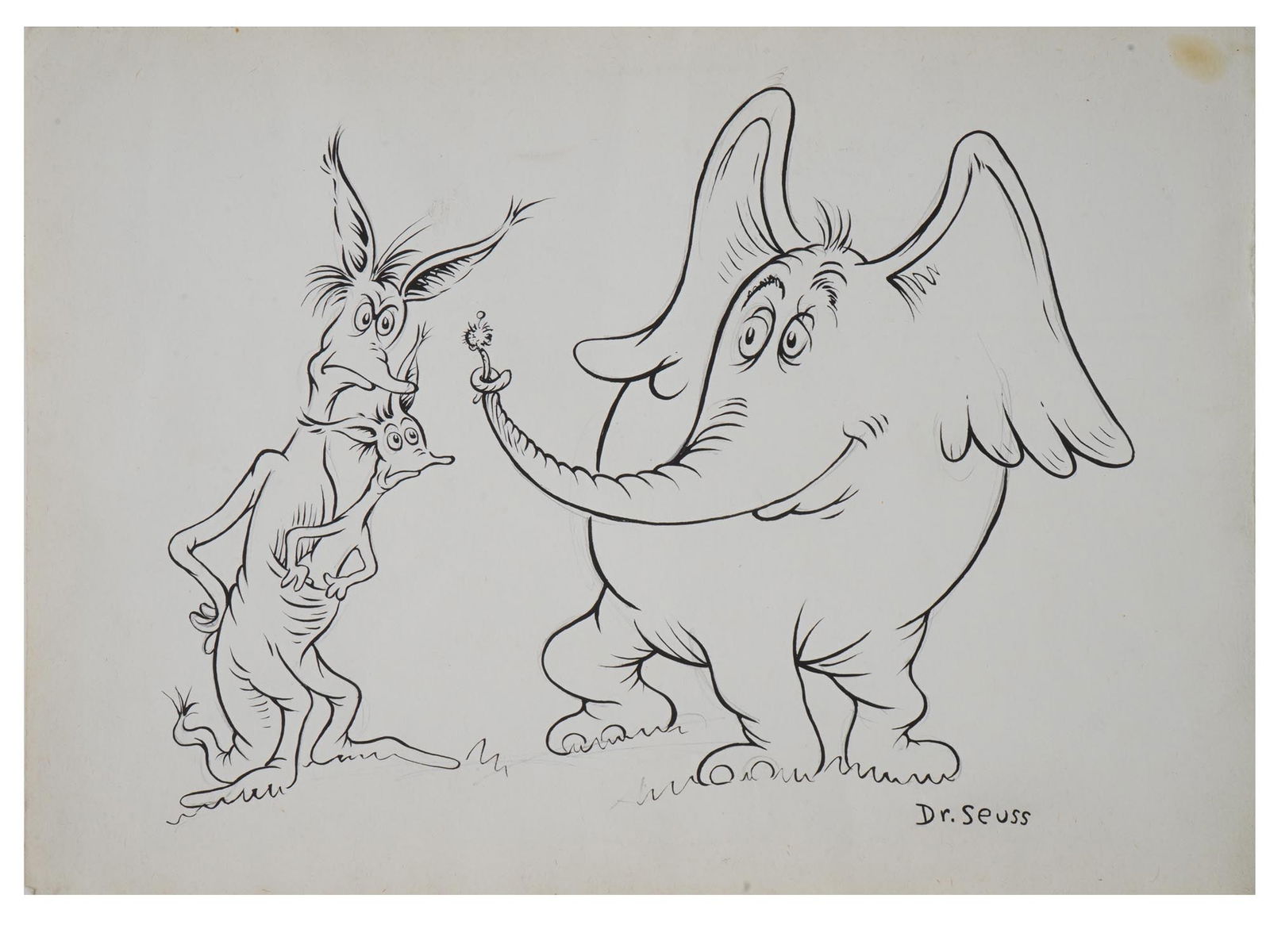 ATTR TO DR SEUSS INK PAINTING HORTON HEARS A WHO (1 of 3)
