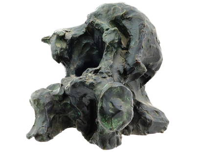 SAINT CLAIR CEMIN STYLE SURREAL CAST BRONZE SCULPTURE: A patinated cast bronze sculpture depicting a Figurative composition in the manner of Saint Clair Cemin, Brazilian, born 1951. Saint Clair Cemin is a postmodern sculptor. He lives and works in New Yor