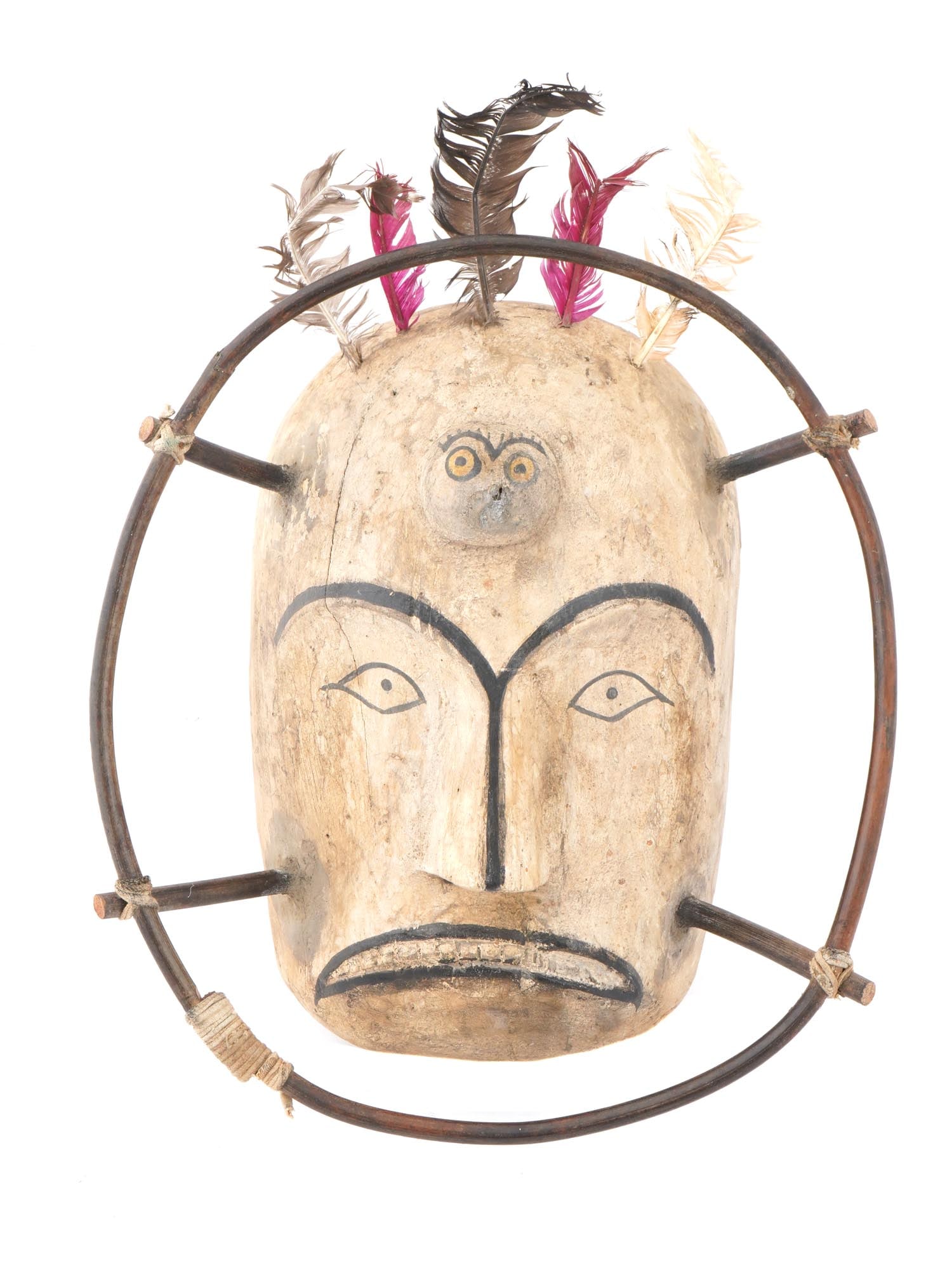 SOUTHWESTERN ALASKAN YUPIK ESKIMO SHAMAN WOODEN MASK (1 of 4)
