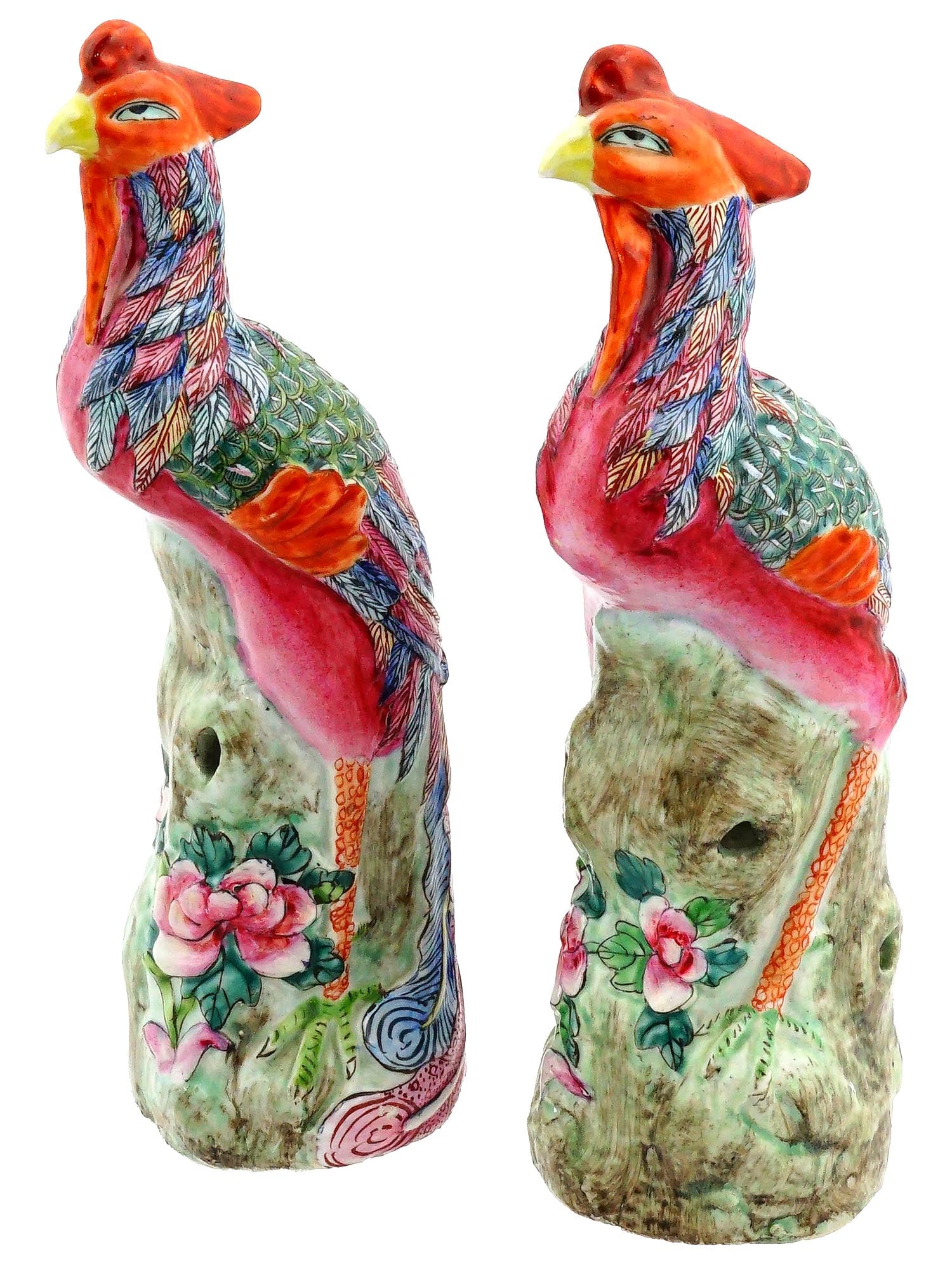 ANTIQUE CHINESE EXPORT PORCELAIN BIRD FIGURINES (1 of 8)