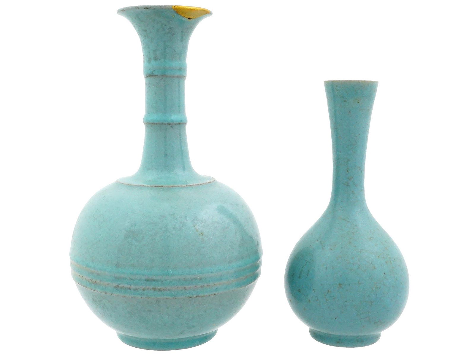 TWO CHINESE RU KILN IMITATION JADE GLAZED VASES (1 of 8)