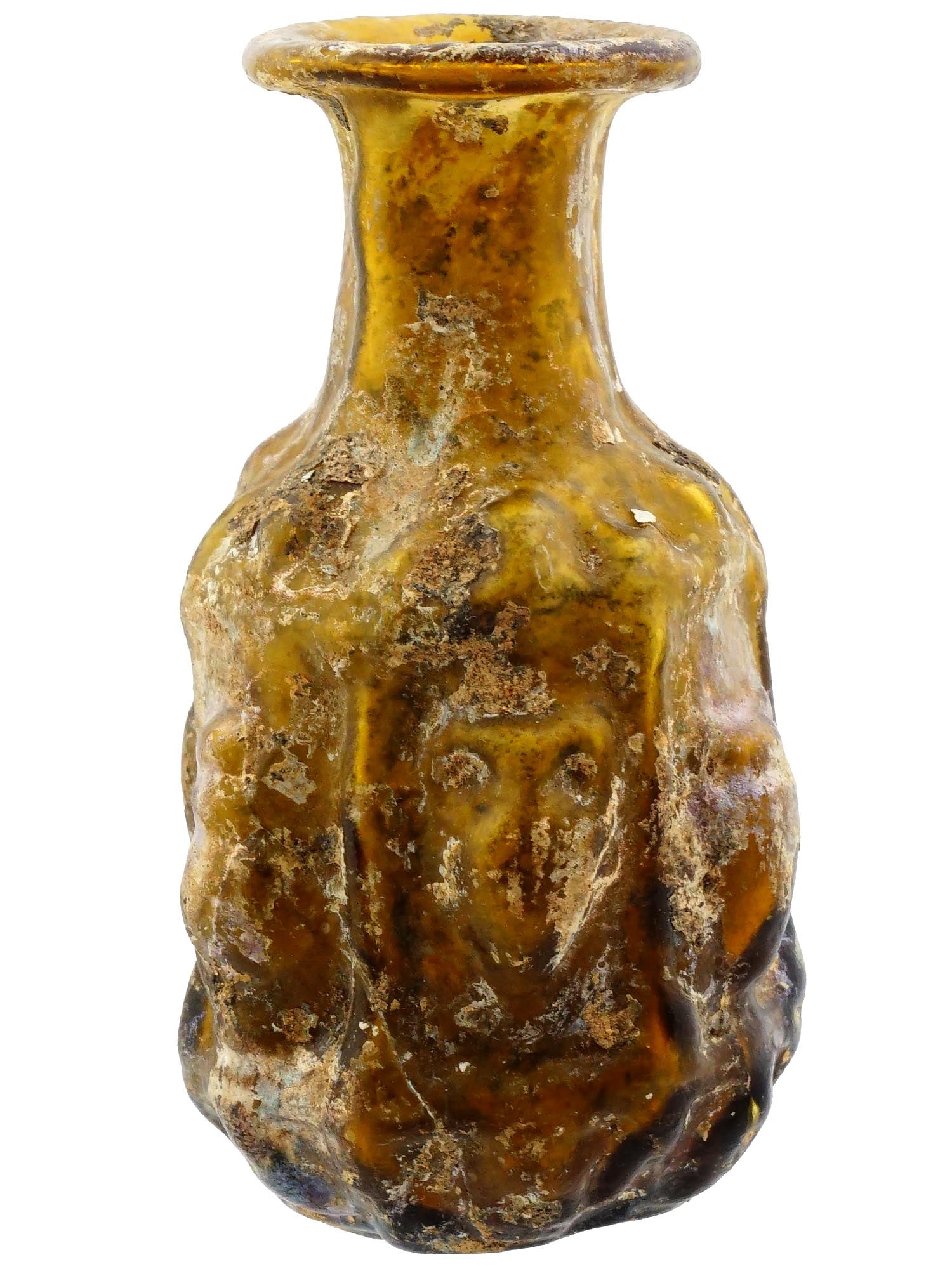 ANCIENT ROMAN SIDONIAN GLASS PERFUME BOTTLE (1 of 7)