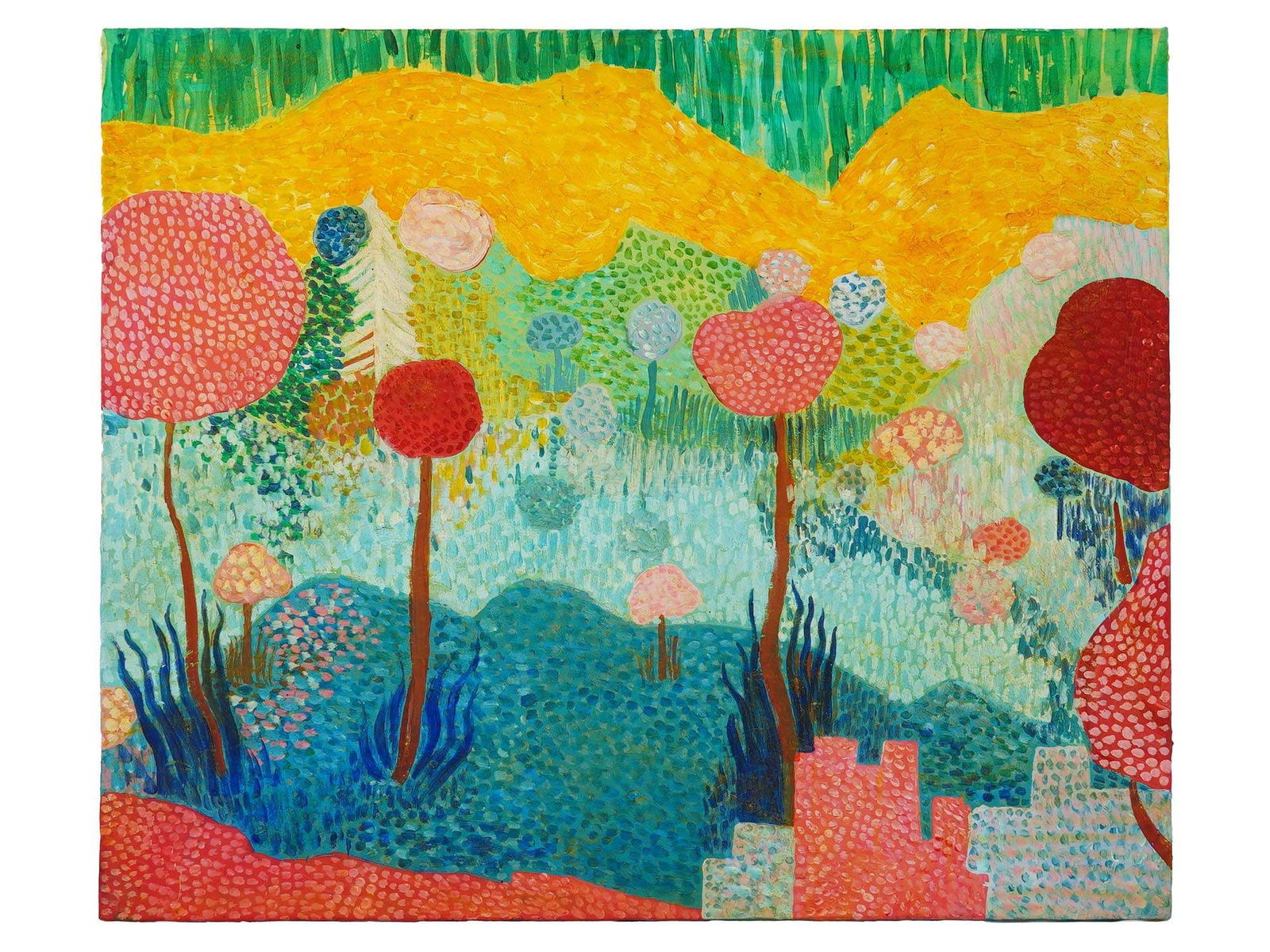 ABSTRACT EXPRESSIONIST OIL LANDSCAPE PAINTING SIGNED (1 of 5)