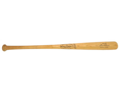 AMERICAN HENRY AARON SIGNED WOODEN BASEBALL BAT: An American wooden bat. Marked, Louisville Slugger Hillerich and Bradsby Co, Made in USA, Powerized. Signed with etching, Henry Aaron Genuine Louisville Slugger. Henry Louis Aaron, 1934 to 2021, nickn