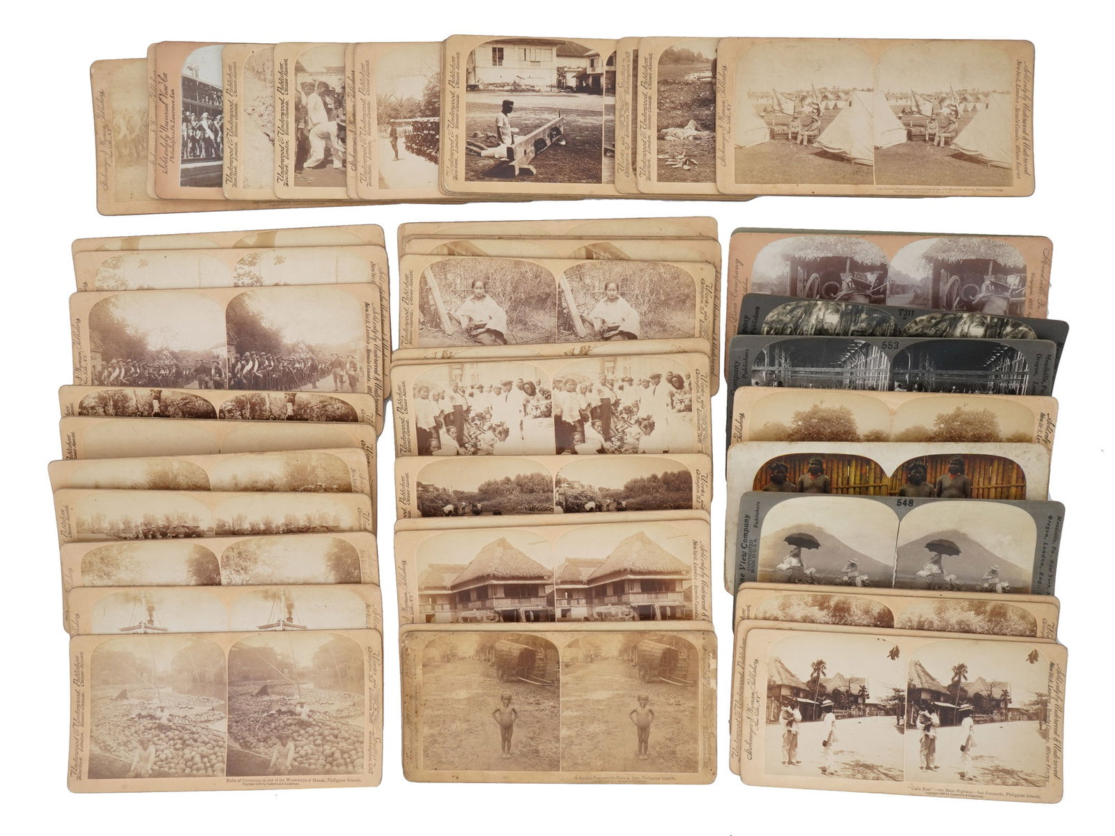 46 PHILIPPINE INSURRECTION 1899 MILITARY STEROVIEW CARDS (1 of 12)