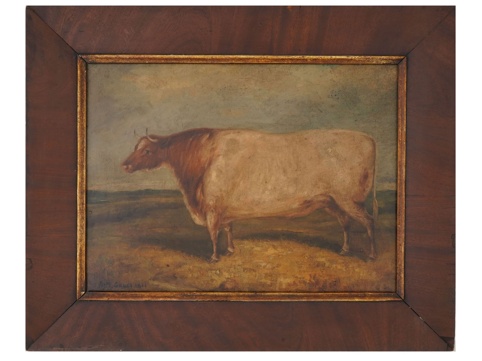 ANTIQUE BRITISH OIL PAINTING BY A M GAUCI 1866 (1 of 4)