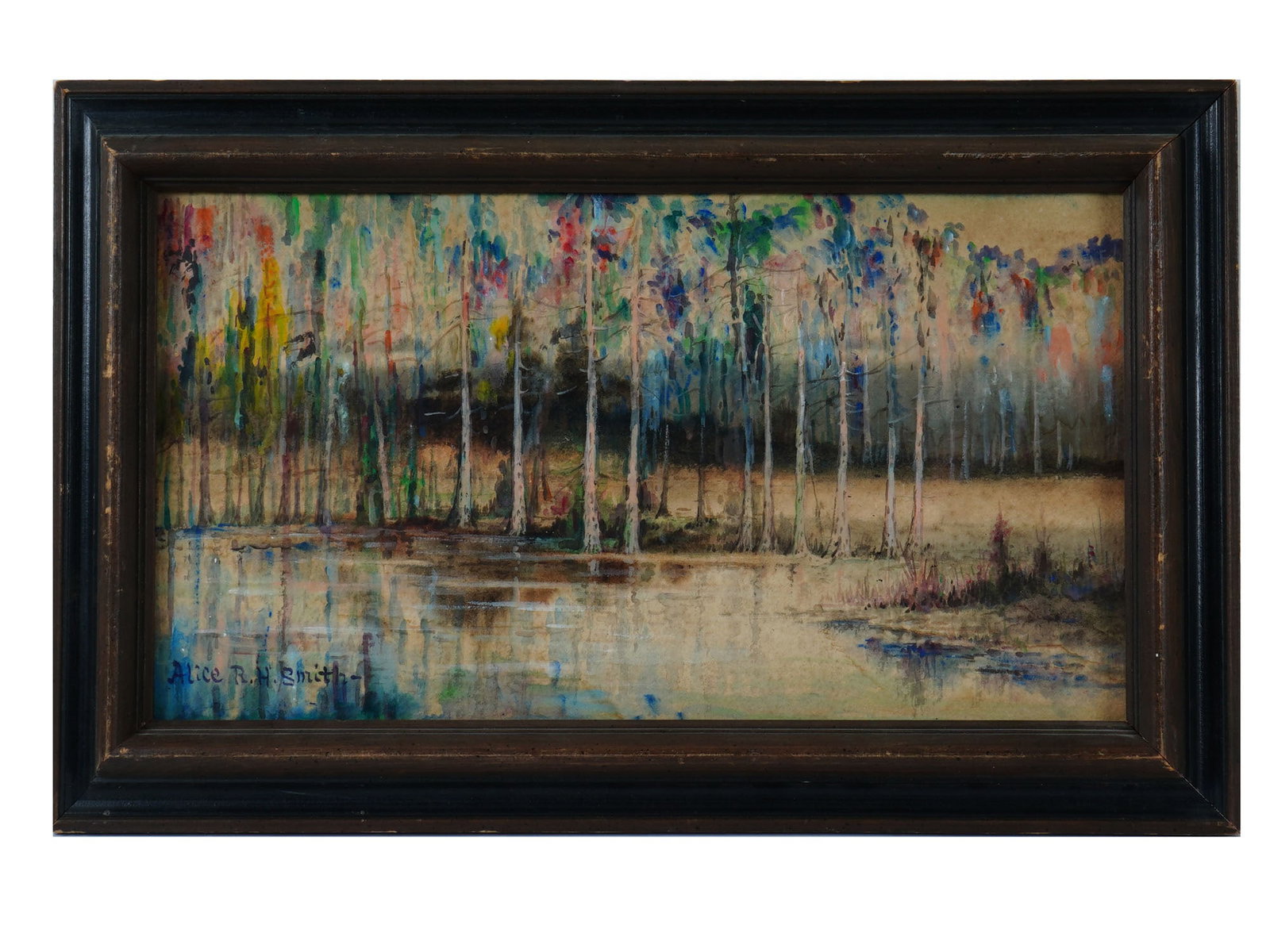 AMERICAN WATERCOLOR PAINTING SIGNED ALICE R H SMITH (1 of 5)