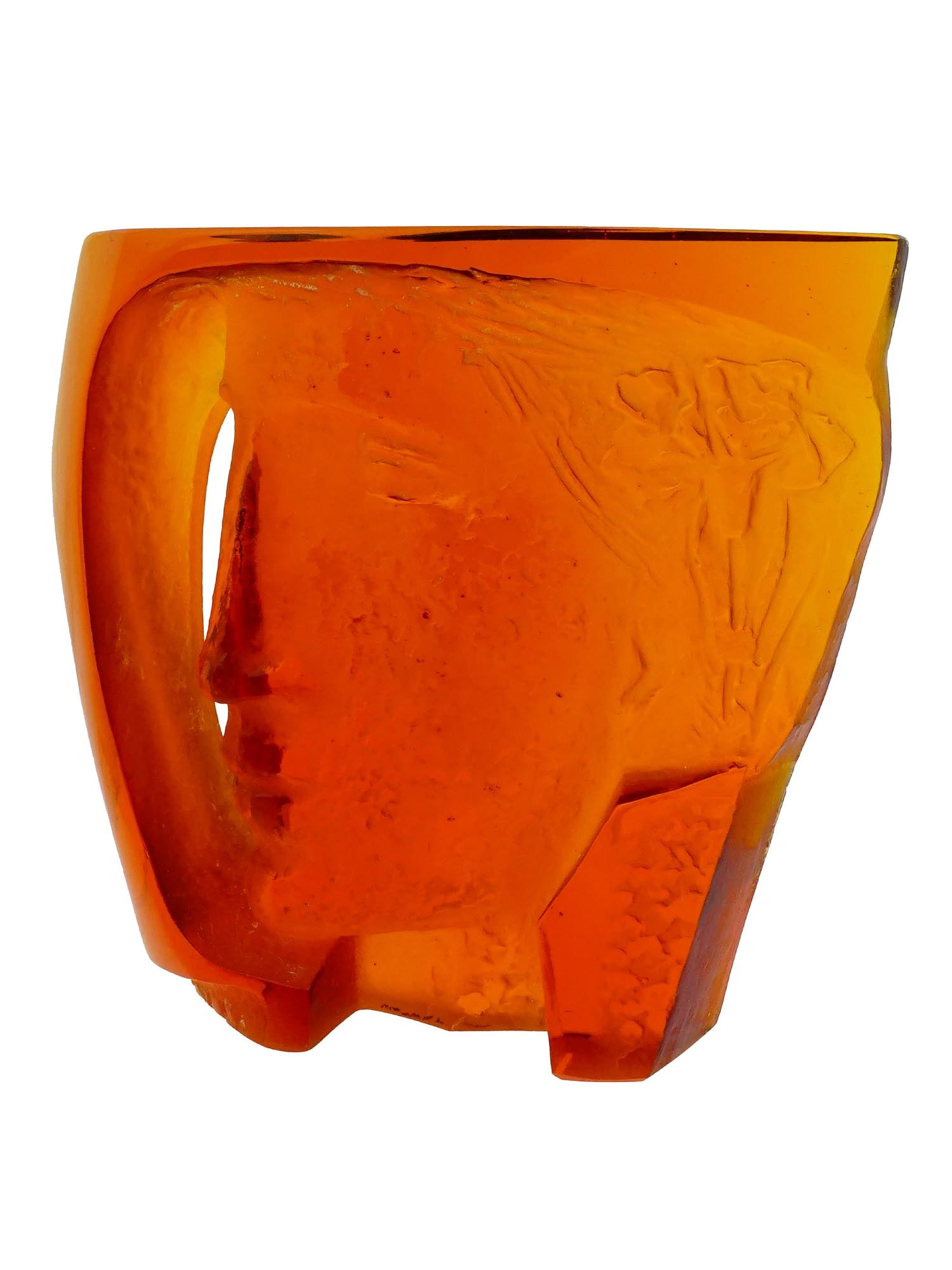 GLASS PORTRAIT SCULPTURE AFTER LIBENSKY BRYCHTOVA: A modernist glass portrait sculpture in the style of Stanislav Libensky and Jaroslava Brychtova, the Czech glass artists whose collaborative work transformed glass into a sculptural medium of expressi
