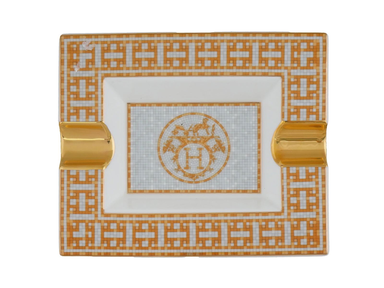 FRENCH HERMES PARIS MOSAIQUE AU 24 PORCELAIN ASH TRAY (1 of 6)