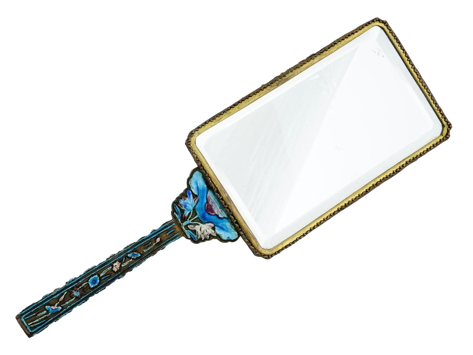 ANTIQUE CHINESE CLOISONNE ENAMEL HAND MIRROR (1 of 5)