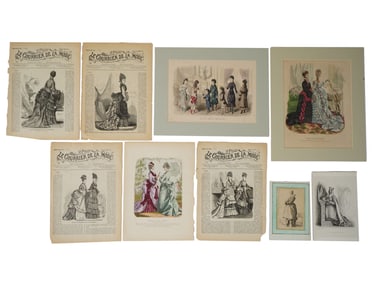 ANTIQUE COURRIER DE LA MODE CLIPPINGS FASHION PRINTS
