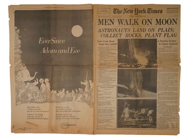 1969 MOON LANDING ISSUE OF THE NEW YORK TIMES NEWSPAPER
