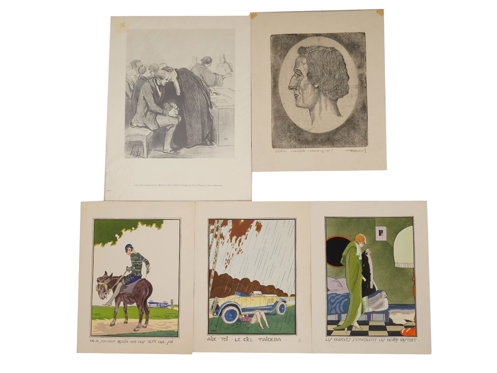 ANTIQUE AND VINTAGE EUROPEAN PRINTS DAUMIER TITO (1 of 6)