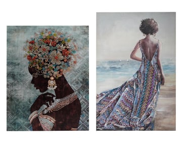 LOT OF TEXTURED DECOR PRINTS ARTWORKS ON CANVAS