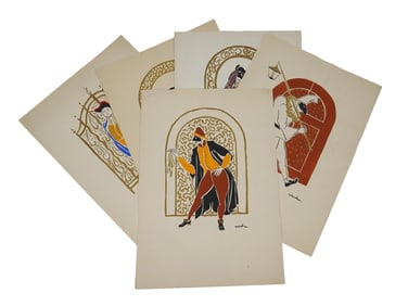 VINTAGE ITALIAN PRINTS COMMEDIA DELL ARTE CHARACTERS