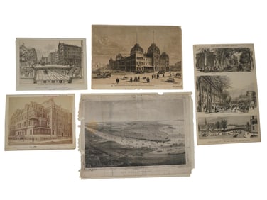 ANTIQUE AMERICAN NEW YORK LITHOGRAPHS AND PHOTO PRINTS