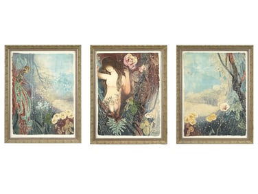 CONTEMPORARY TRIPTYCH AP COLOR PRINTS SIGNED