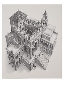 AFTER ESCHER DUTCH IMPOSSIBLE OBJECT OFFSET PRINT