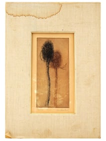 MID CENTURY ETCHING PRINT TEASELS SIGNED FRAMED