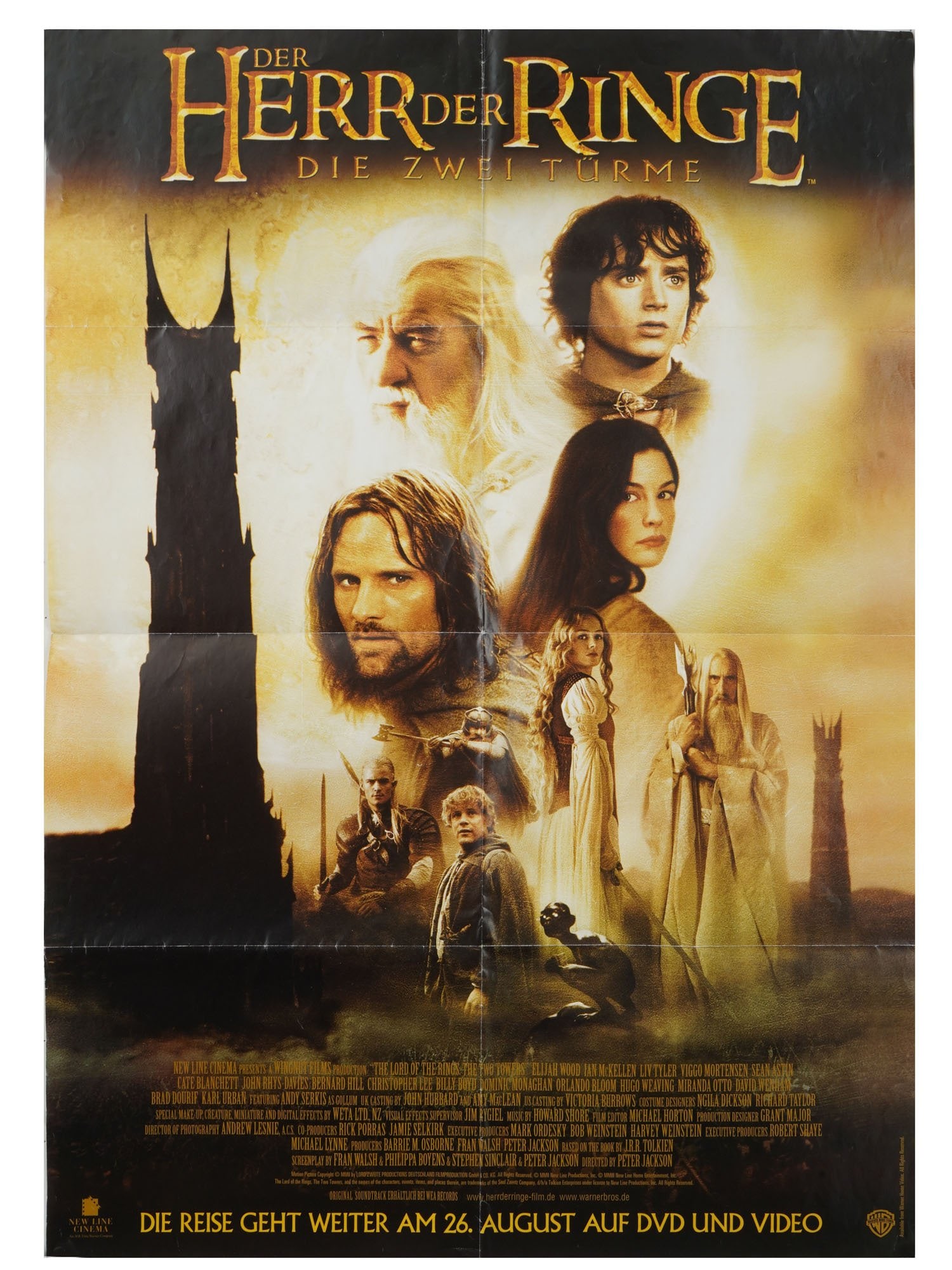 2002 LORD OF THE RINGS MOVIE POSTER IN GERMAN (1 of 6)