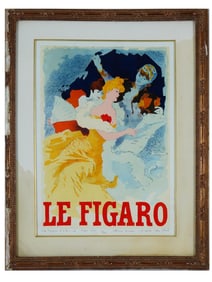 FRENCH ART NOUVEAU FIGARO POSTER AFTER CHERET SIGNED